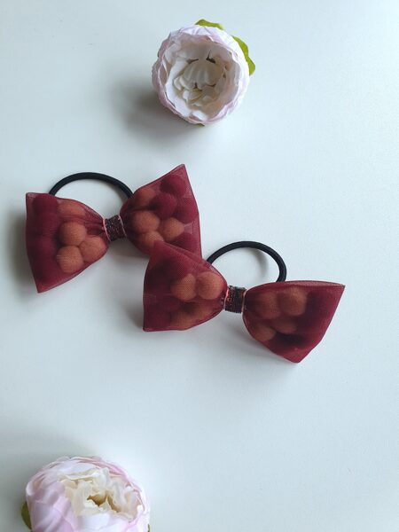 Burgundy ball bow