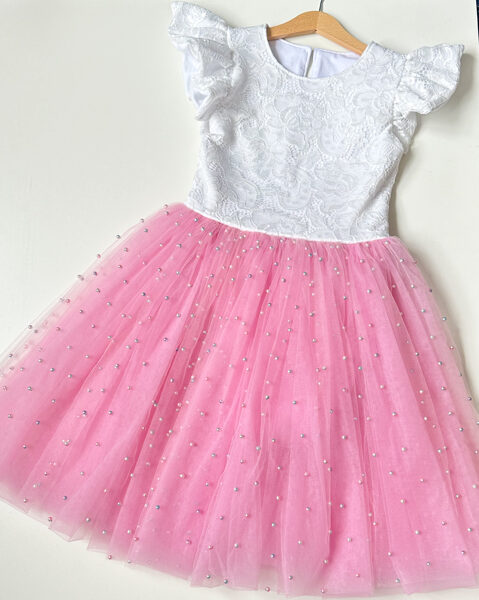 Pearl dress whitepink