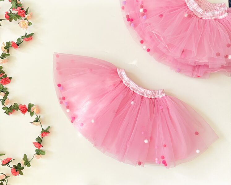 Soft pink ball skirt 80-128. size