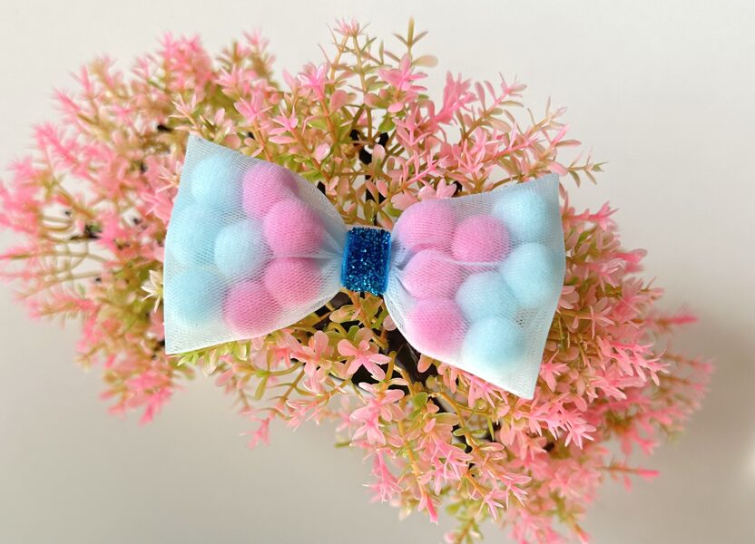 Ball bow blue and pink